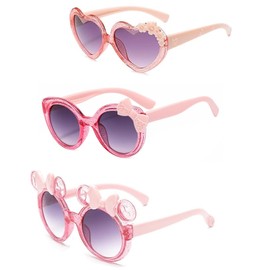 PonFxp Toddler Sunglasses, Uv Protection For Baby Sunglasses, 3 Pcs Girls Sunglasse, Lightweight Design For Kids Sun Glasses，heart Sunglasses For Children Aged 1 To 8 To Use Outdoors