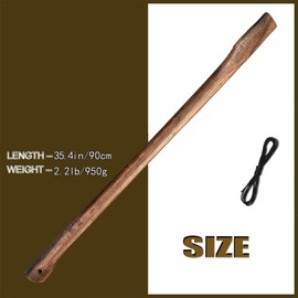 LD HuYY Craftsman's Choice: Axe Handle Replacement | 35.4in | Wooden Handles for Axe, Pick Axe, and Hatchet Replacement | Excluding Metal Axe