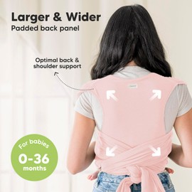 KeaBabies Baby Wrap Carrier Ring Sling - Easy to Wear, Adjustable D-Lite Baby Carrier Newborn to Toddler, Infant Carrying Shirt, Hands Free Bonding, Breathable Fabric Wearing Wrap (Dusty Pink)