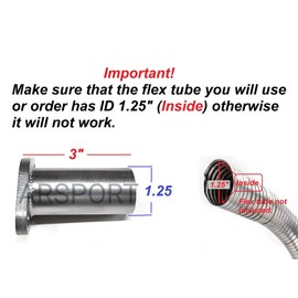 Exhaust Flex Pipe Adaptor 1.25" OD for Predator Max 459, 301cc, 420cc Duroma XP16HPE & XP18HPE 457, GX240, GX270, GX390