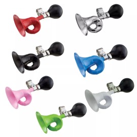 PRO+ ORIGINAL! LOWRIDER STEEL BUGLE HORN 7 1/4 INCH IN DIFFERENT COLOR BIKE HORN - Pink
