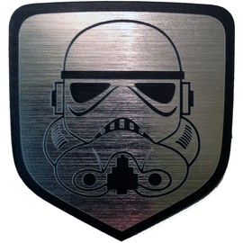 24Designs Compatible Front Emblem Stormtrooper Silver Replacement for Dodge Neon Srt4 or Charger