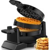 FOHERE Double Waffle Maker, 1400W Rotating Belgian Waffle Iron with