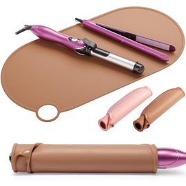 Noverlife Silicone Makeup Mat, Heat Resistant Vanity Protector Mat, Large Curling Iron Pad Protector for Vanity Top, No Slip Hot Tools Mat, Foldable Vanity Mat for Makeup Hair Styling Tool, 19.6"x9.8"