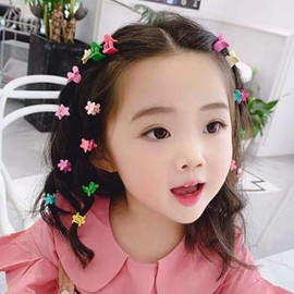 50pcs Mini Star Hair Claw Clips, Colorful Anti Slip Star Hair Clips Stars Hair Accessories Plastic Hair Clips for Baby Toddler Girls