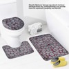 Toilet Mat Set Two Color Stone Texture Flannel Bathroom Rug