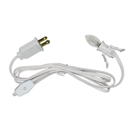Creative Hobbies Single Light Replacement Clip in Lamp Cord for Christmas Village House Includes Clear Incandescent Light Bulb