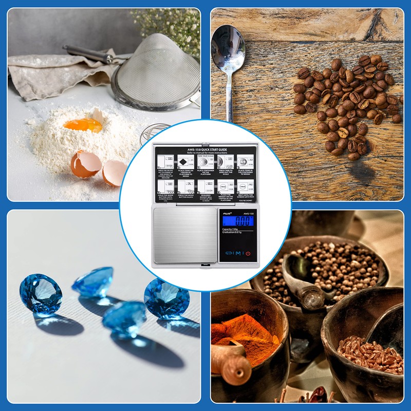 AWS Series 150gram Silver Digital Pocket Scale 150G X 0.01G