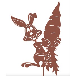 KRONLY Garden Stake Elf with Flower 34 cm / Rust Stake Weatherproof Garden Decoration Outdoor