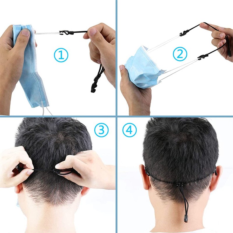 Mask Extender, Face Mask Holder, Anti-Slip Mask Buckle Strap (4pcs)