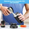 Shaker de Proteína HomeChi 700ml Acero Inoxidable Negro con Compartimento