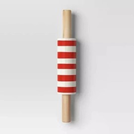 Wondershop Christmas Red Striped handled Rolling Pin Wondershop