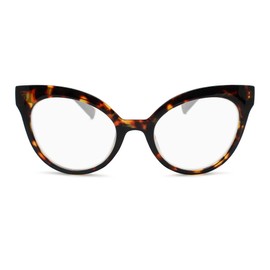 2seeLife - anteojos de lectura para mujer con borde de cuerno de gato de gran tamaño, Marrón (Tortoise Brown), 1.25