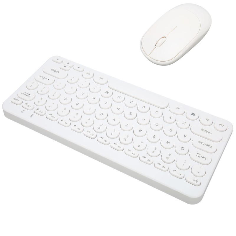 2.4G Wireless Keyboard Mouse Combo 78 Key Retro Round Keycap