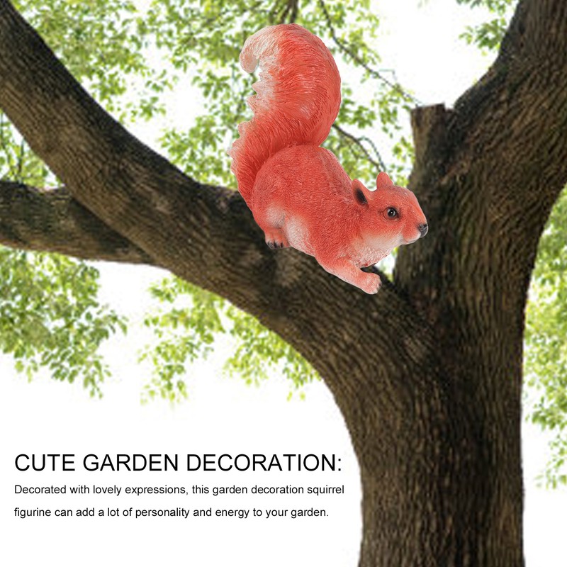 Resin Squirrel Figurine Statue Garden Landscape Decoration Animals Ornaments for