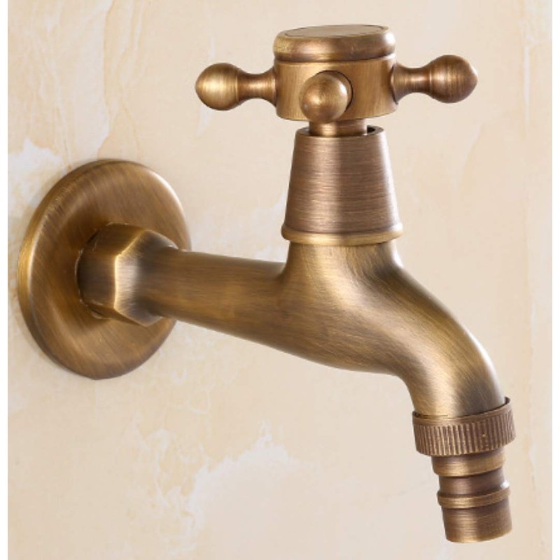 HappyHome Antique Retro Faucet Brass Lavatory Faucet Bathroom Faucet, Gardening