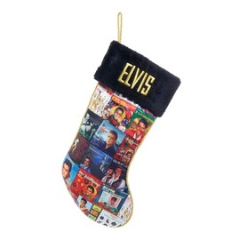 Elvis Presley Kurt Adler 19 Inch Holiday Albums Elvis Stocking, Multicolor