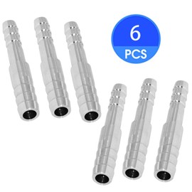 CellarBrew Splicer Mender Stainless Steel 5/16" Barb x 1/4" Barb Reducing Joiner Union Hose Barb Fitting Air Water Fuel (Pack of 6)