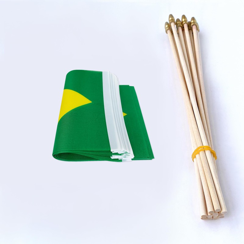 TSMD Brazil Stick Flag Brazilian Small Mini Hand Held Flags,5x8