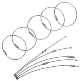 SaPeal 10 Pack 2mm Wire Keychain Cable 6 inch Stainless Steel Key Ring Loop for Outdoor Hiking