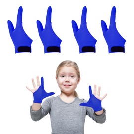 Kuskins 4 Pcs Thumb Sucking Guard Gloves for Kids Ages 5-13, Breathable Sensory Gloves to Stop Thumb Sucking & Nail Biting, Soft Cotton Anti Suck Guard with Chewy Compression (Blue)