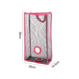 Plastic Bag Holder, Shopping Bags, Storage Holder, Breathable Mesh Hanging Storage Mesh Bag, Vegetable Bag for Fruit, Garlic, Rubbish (L-Pink)
