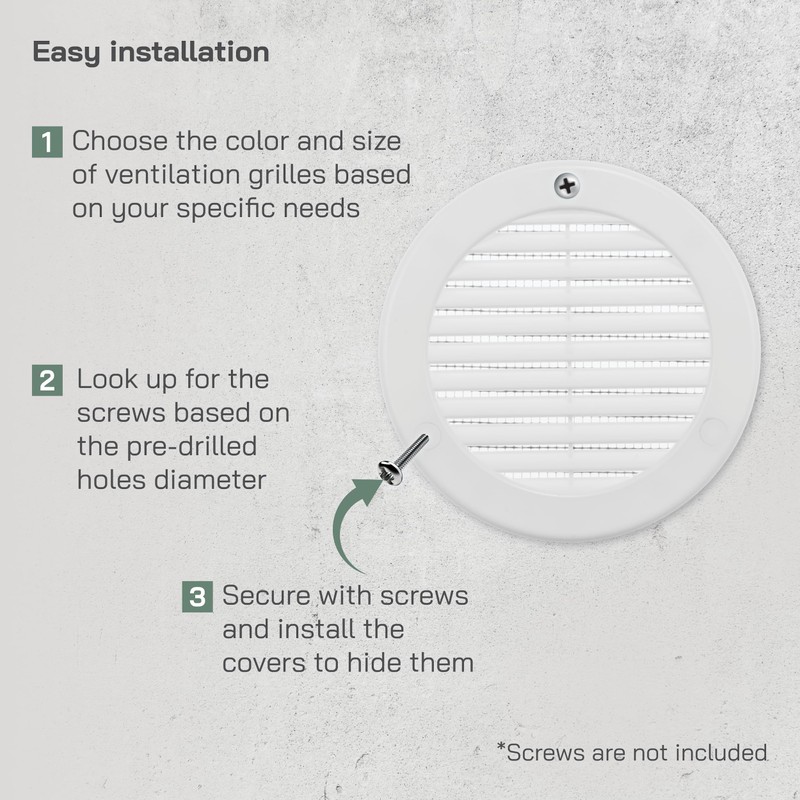 Vent Systems 4'' Inch (Opening Dimensions) White Soffit Vent Cover