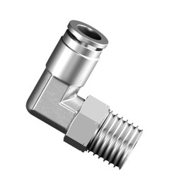 EterMutable 304 Stainless Steel 1Packs 1/2" OD Tube x 1/2" NPT Thread Elbow Push to Connect Fittings,Pneumatic Male Quick Connect Air Line Hose Fittings Accessories