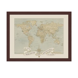 Dreams and Memories Custom World Push Pin Travel Map
