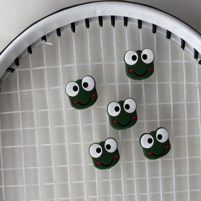5pcs Cute/Funny Frog Tennis Racket Vibration Dampener,Cartoon Shape Tennis Racquet