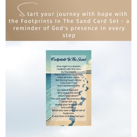 Footprints In The Sand Card - Inspirational Footprints In The Sand Poem Cards To Keep in Wallet, Book, Journal - Footprints Card Set of 25 Devotional Cards