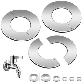SWTYExt Set of 3 Heating Pipe Rosette 71 mm Rosettes Cover Water Clock Cover Rosette Stainless Steel Pipe Sleeves Heating Pipe Cover Split Pipe Cover Valve Cap Rosette for Sink Pipes