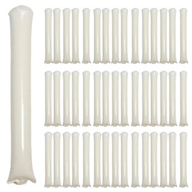 ROSEBB 48pcs Round Head Boom Sticks Thunder Sticks Cheering Sticks Team Spirit Plastic Cheerleading Spirit Stick Clapper Inflatable Noise Maker Sports Supply (White)