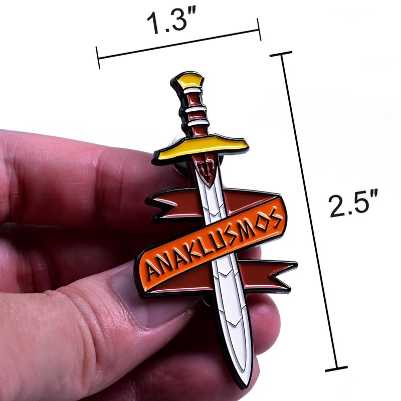 Riptide Sword Pin Badge Anaklusmos for Percy Jackson Fans, Large