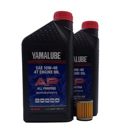 Yamaha YFZ 450R (2009-2023) Oil Filter Change Kit Yamaha Part# 5D3-13440-09-00 and 2 Quarts All Purpose LUB-10W40-AP-12