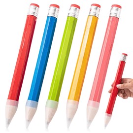 VEGOATY 5pcs Wooden Pencil Colouring Pencils 35 cm, Oversized Wooden Pencils Giant with Cap and Eraser, Giant Pencil 35 cm School Stationery Office Supplies for Children, School, Home, Office