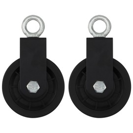 NAMYEUT Pack of 2 Pulley with U Retaining Bracket, 155 mm 360° Cable Pulley Block Pulley with Carabiner Hook for Swing Accessories, Washing Line, Lat Pulley, Lat Pulley, Fitness