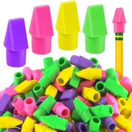 120 Pack Erasers for Pencils | Kid Friendly Colors | Pencil Top Erasers | Cap Erasers | Topper Eraser | Colorful School Eraser | Wedge Shape Eraser Caps | KitchenDine
