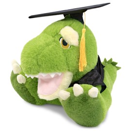 DolliBu T-Rex Dinosaur Graduation Plush Toy - Super Soft Dinosaur Plush Graduation Stuffed Animal Dress Up with Graduation Gown and Cap with Tassel Outfit - Congratulatory Graduation Gift - 12 Inches