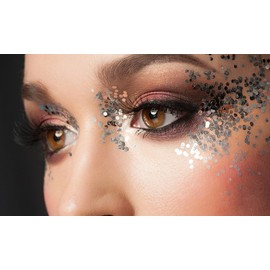 BeautZ Chunky Cosmetic Glitters with multipurpose use for face, hair and body in all-night festival or late club night, also available in various magical colours (UNICORN)