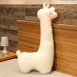 Ryttir Snuggly Smile Llama Stuffed Animal Body Pillow - 29.5" Alpaca Plush with Rosy Cheeks & Cozy Fluff, Snuggly Llama Bean Bed Companion, Ultimate Cuddle Stuffie for Girls and Teens​