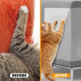 12 PCS Cat Scratch Furniture Protector,Couch Protectors from Cats Claw,Protect Sofa from Cats Scratching,Thickened,Strong Adhesiveness,Invisible Cat Scratch Tape