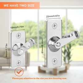 KOVOSCH 2 Pack Screen Door Latch 90 Degree, 1.73 x 0.75 Inches Gate Latch Sliding Screen Door Lock Barn Door Latch, Silver