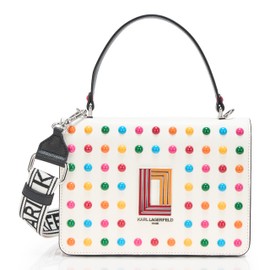Karl Lagerfeld Paris Simone Logo Crossbody, White/Multi