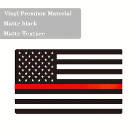 Alicatong Fits Chevy Silverado and GMC Sierra 2019-2022 2023 2024Rear Middle Back Sliding Window American US Flag Vinyl Decal, Matte Black 1PCS Solid Black Red Thin line