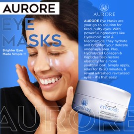 AURORE Under Eye Patches with Hyaluronic Acid, Collagen, Niacinamide - for Puffy Eyes, Dark Circles, Wrinkles, Fine Lines - Hydrating & Brightening, 30 pairs (60 gel patches) - Rejuvenating Eye Masks