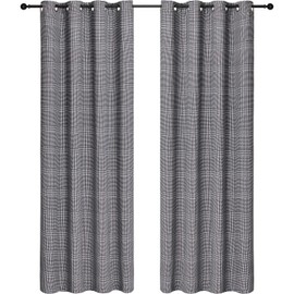 Safdie & Co. Curtain Room Darkening 2PK Houndstooth Check