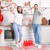 Leitee 33 Pcs Valentine Bottle Toss Game Bowling Set Red