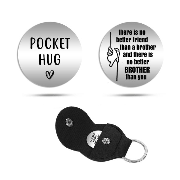 Brother's Gift: No Better Friend, Pocket Hug Keychain w/Leather Case
