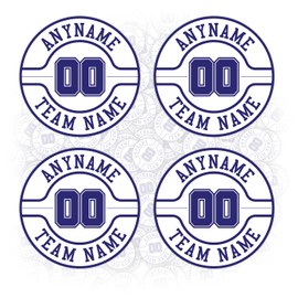 Set 4 PCS - Bat Knob Decal Sticker Custom Name Baseball Sticker Sport Player Name Number Softball BATKNOB026 Waterproof Vinyl Decal for Water Bottles Tumbler Laptop Car Kindle